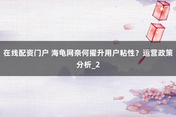 在线配资门户 海龟网奈何擢升用户粘性？运营政策分析_2